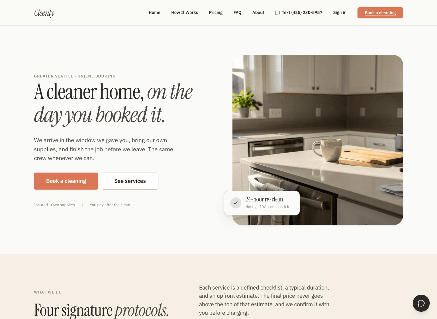Cleenly website